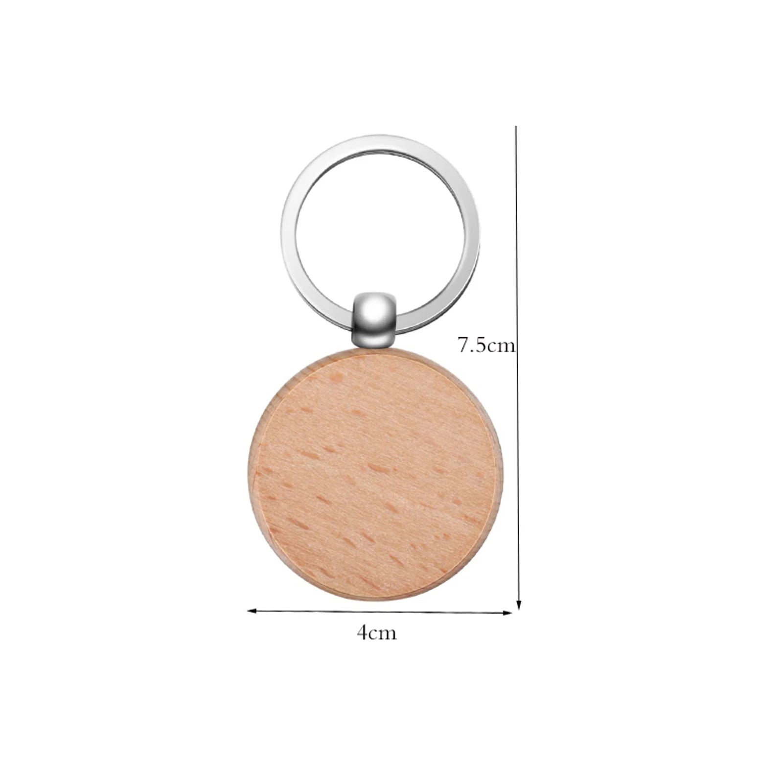 10-50pcs gift wood key chain wholesale keyrings beech keychain wooden pendant ring - wood / 50pcs