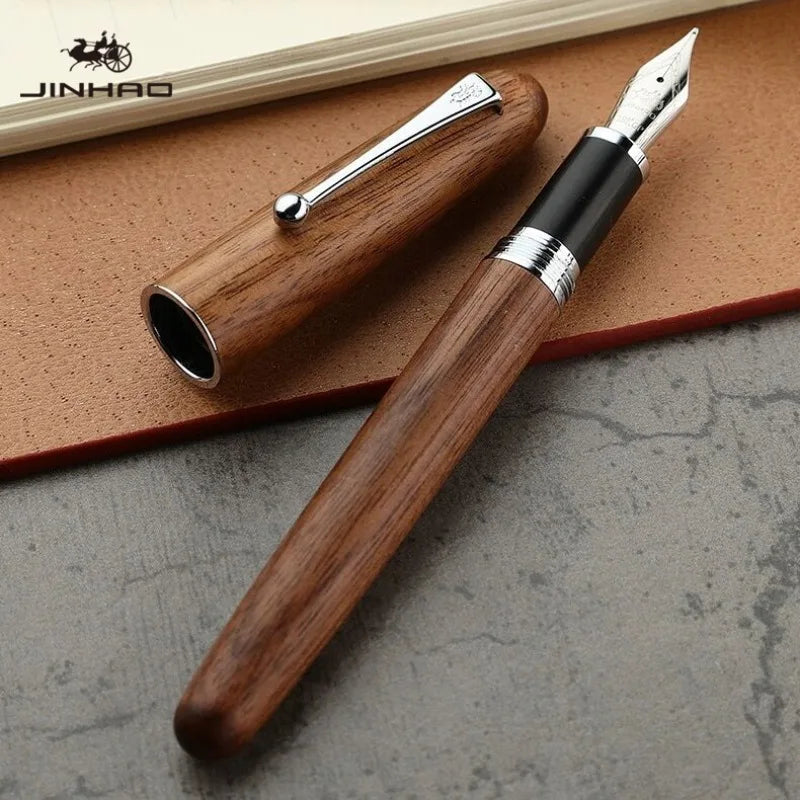 jinhao-9035-fountain-pen-natural-wood-handmade-ef-f-m-nib-clip-ink-pen-stationery-business-office-writing-school-supplies