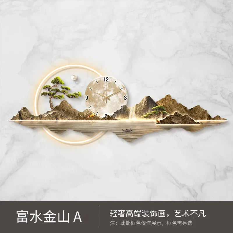 Large led wall clocks art mural luxury wooden restaurant nordic minimalist watch fashion relogio de parede room