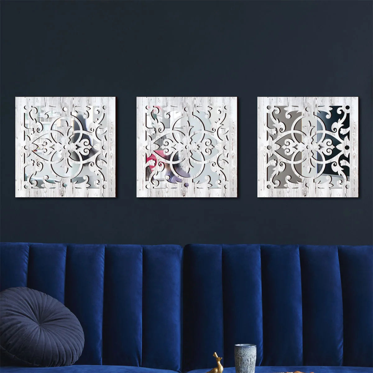 Rustic living room bedroom wall decor mirror wood farmhouse window frame hallway home decoration vintage decorative