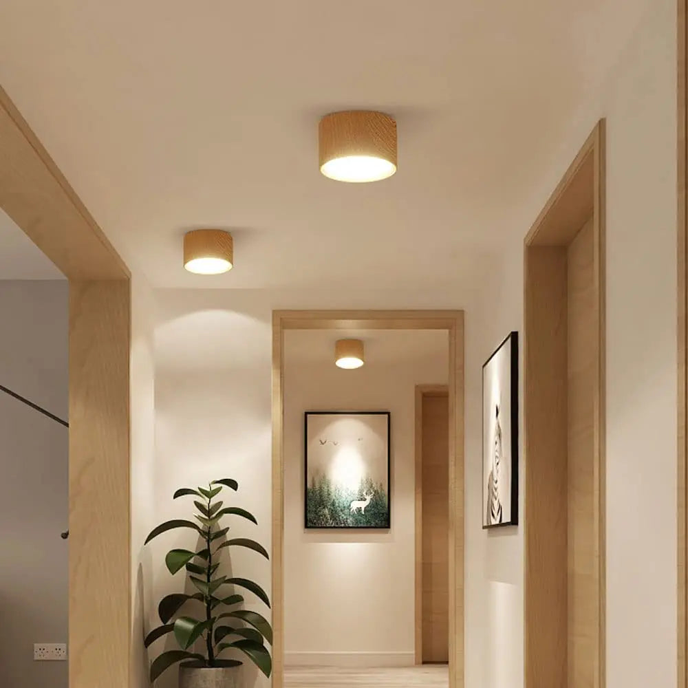 220v downlight wooden ceiling lamp indoor decor lamps room lighting living corridor led down lights for street bedroom