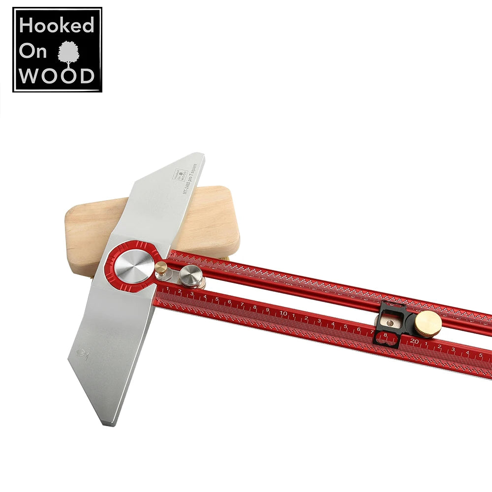 Mt-2465 pro woodworking scriber marking t square ruler hooked on wood aluminum alloy hole positioning gauge by hongdui