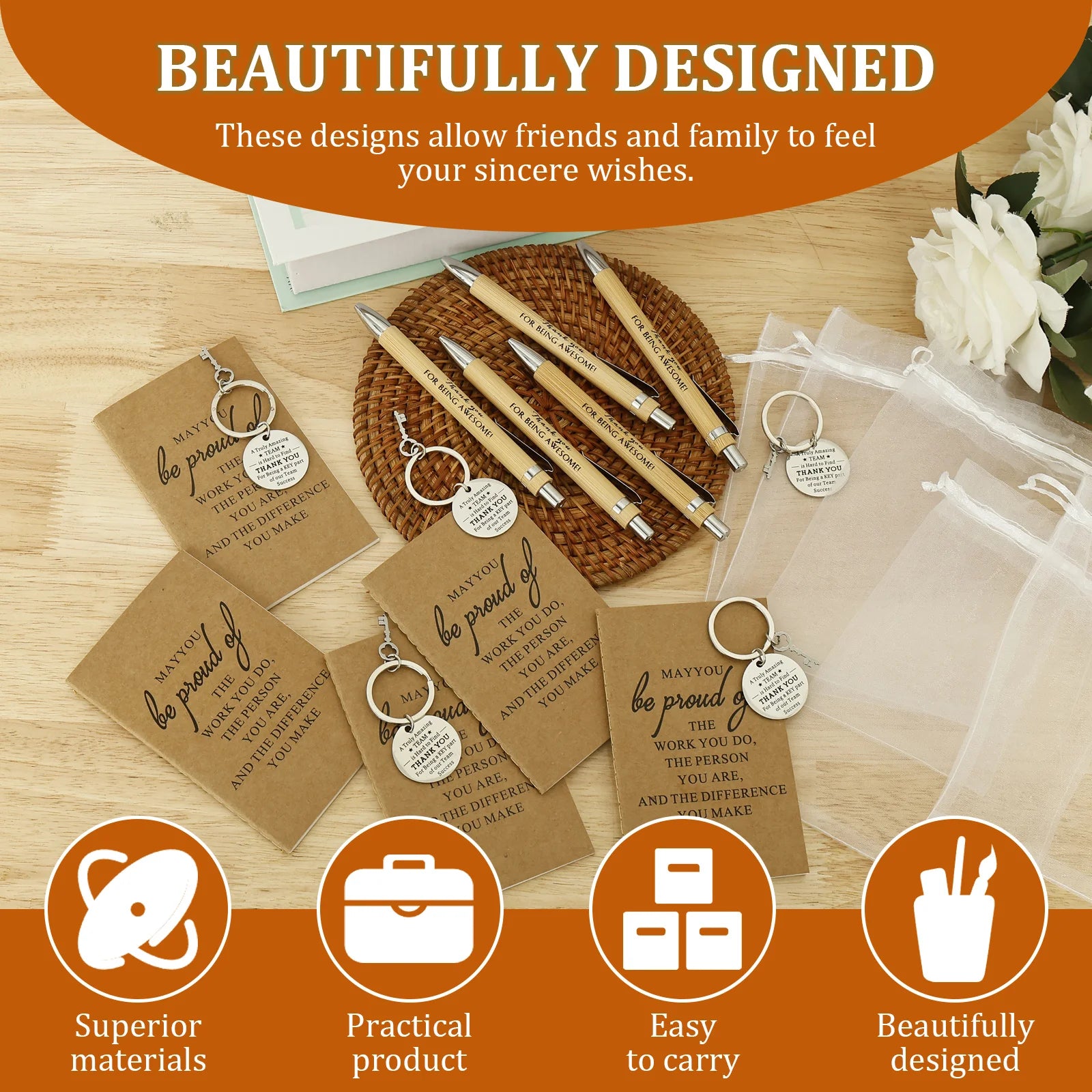 15pcs wooden ballpoint pens team thank you gift with card office school writing stationery business pen birthday party