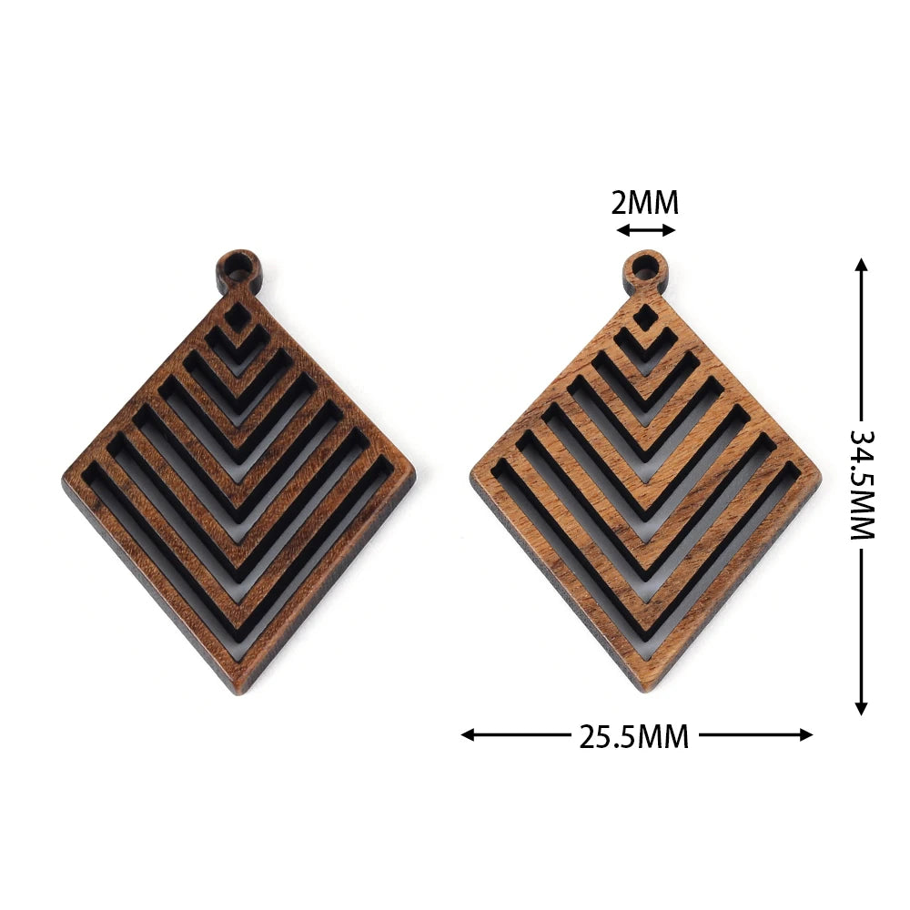 6pc/lot fish/flower shape wood pendant resin plate pendants jewelry accessory handmade connector diy earring component