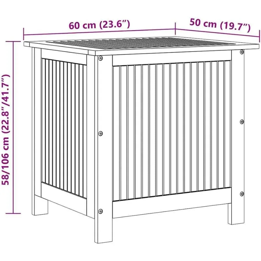 Wooden deck box with waterresistant interior bag for outdoor storage: ideal patio furniture cushions pool accessories