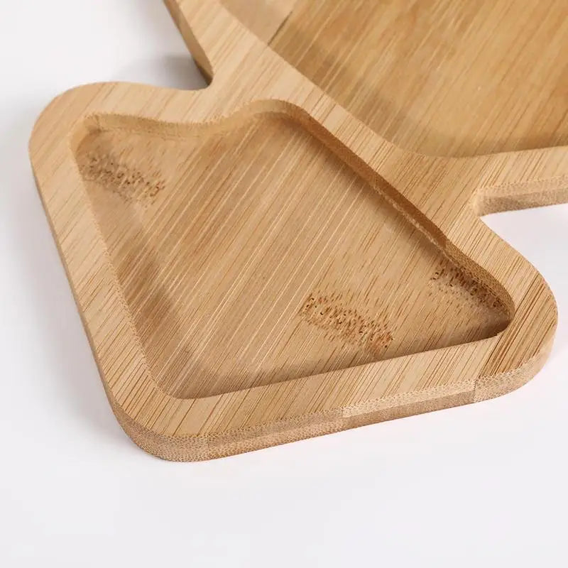 Wooden christmas tableware tray innovative appetizer plates serving platters reuable tree