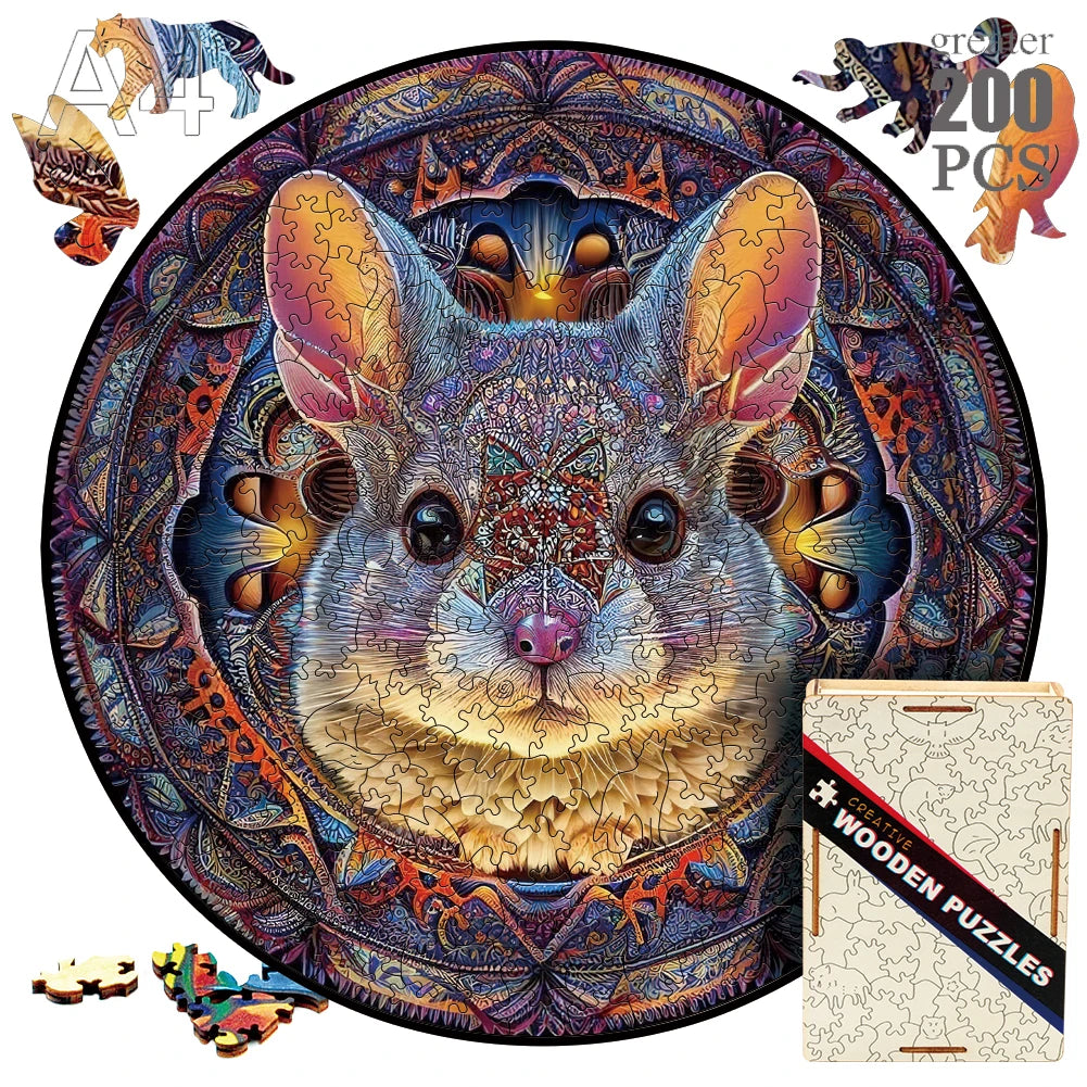 Animal wood puzzle cat fox peacock montessori toys for innovative jigsaw children diy crafts novel products