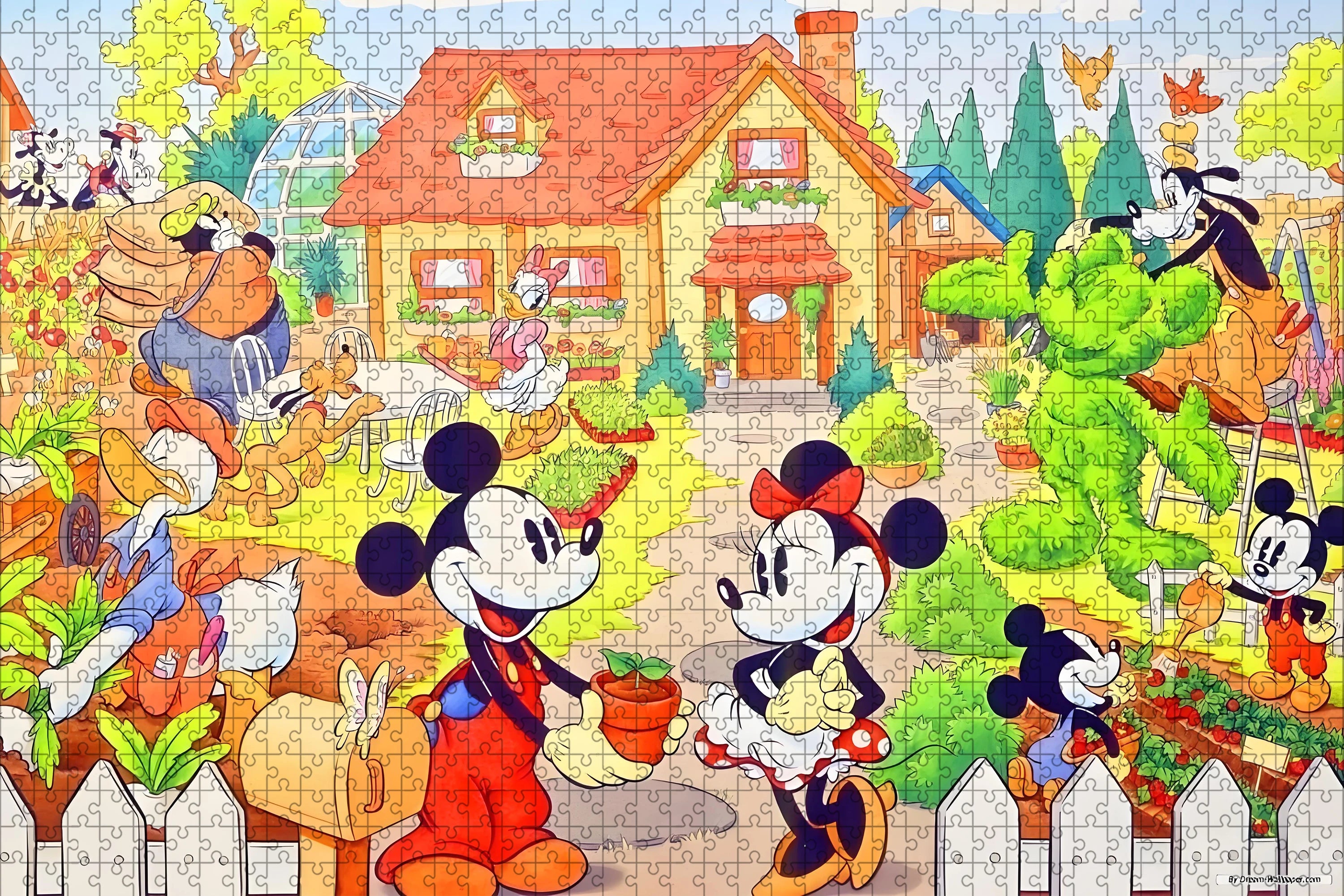Jigsaw puzzle disney mickey minnie 108/200/300/500/1000 pieces wooden onepiece puzzles for adults toys gifts