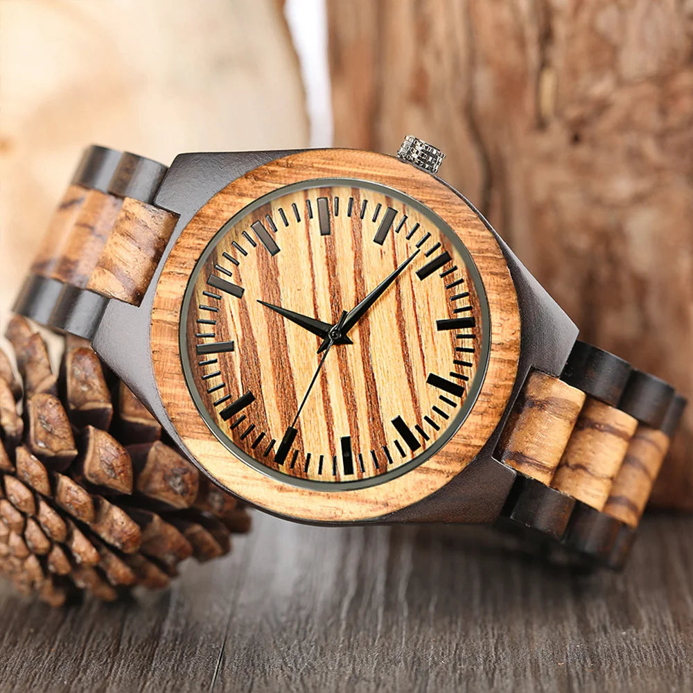 Personalised wrist watch for men luxury timepieces chronograph wood quartz wacthes box for him gifts dropshipping