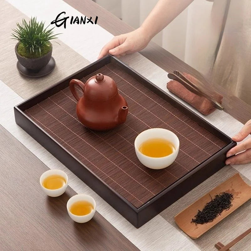 Gianxi home and kitchen tea tray portable dishes for ta kawi bamboo rectangle wooden chaban table - tea tray / china