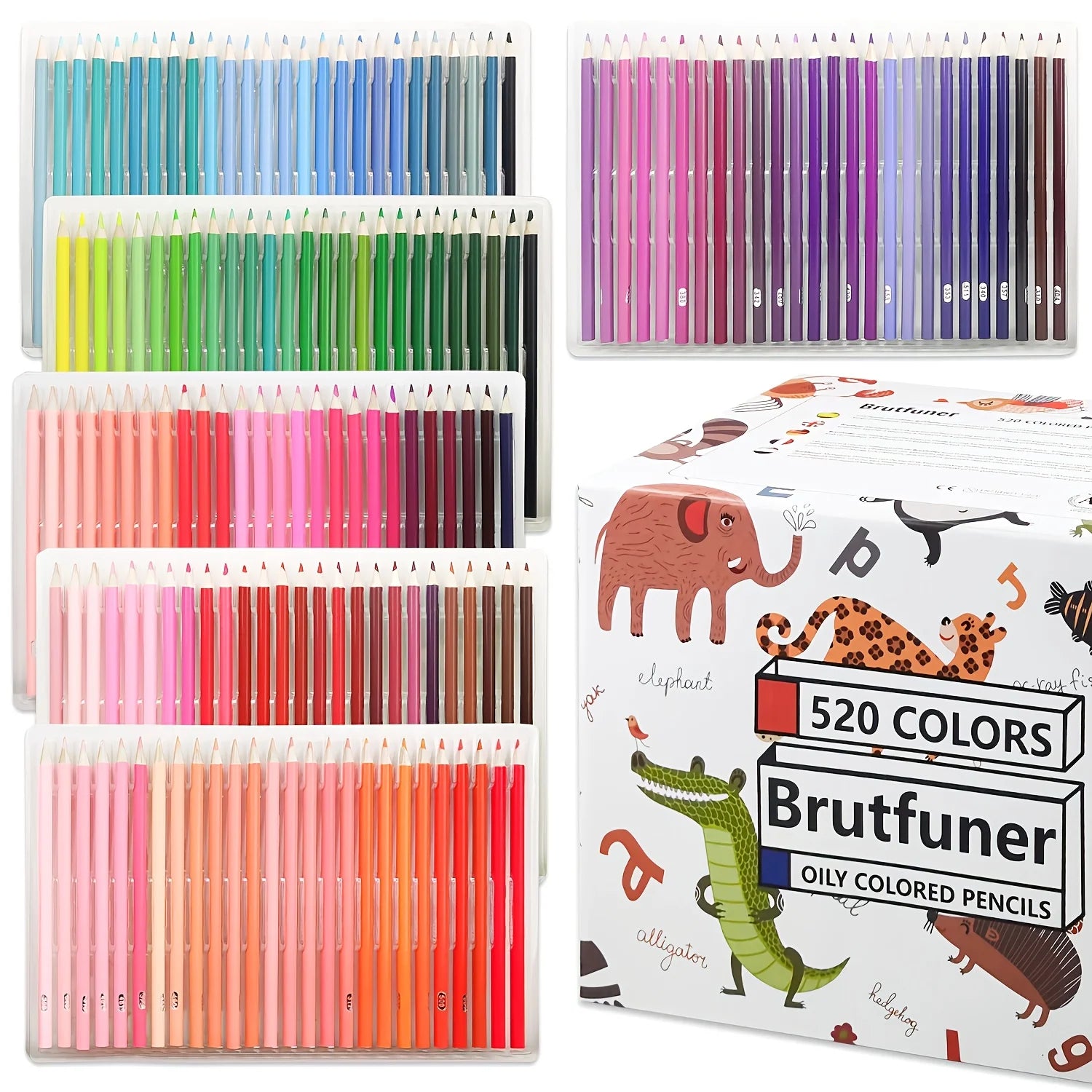 Colored pencils set of 520 colors professional oil based for adults and kids art supplies drawing - color / united