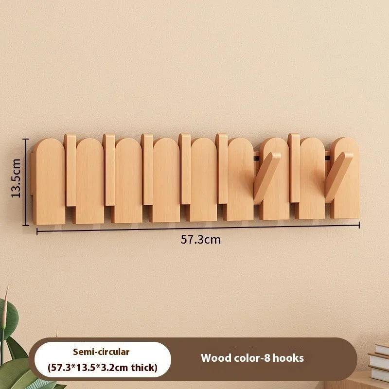 Wooden piano key coat hooks - wall mounted entryway hangers for door & foyer - creative organizer keys clothes - r6
