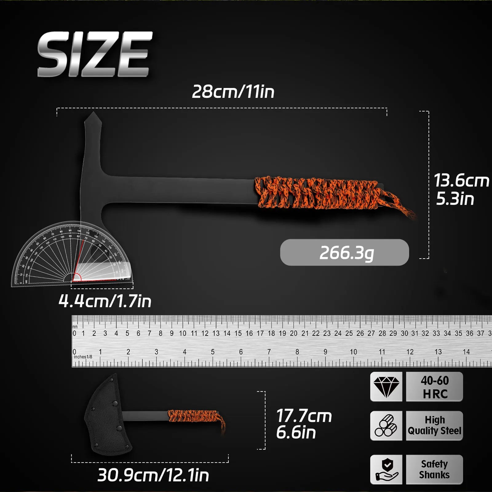 Outdoor camping tactical knife multifunctional axe for mountain cutting wood chopping fire truck mounted woodworking