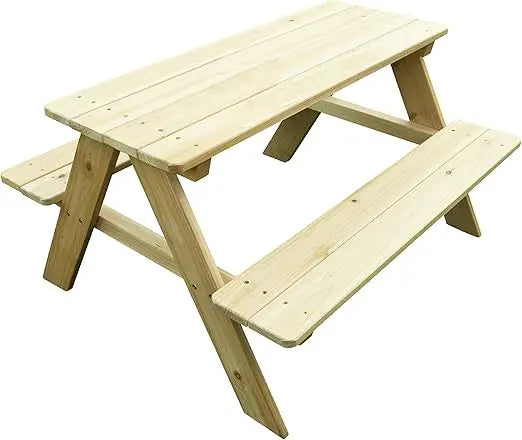 Outdoor wooden picnic bench for kids 37 x 10.8 4.9 brown patio dining table - united states / standard
