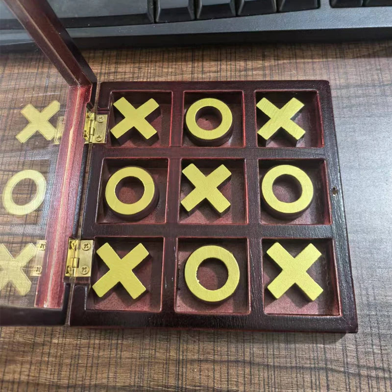 Classic xoxo wooden tic tac toe toy games family fun party favors for kids adults unique gifts juegos de mesa