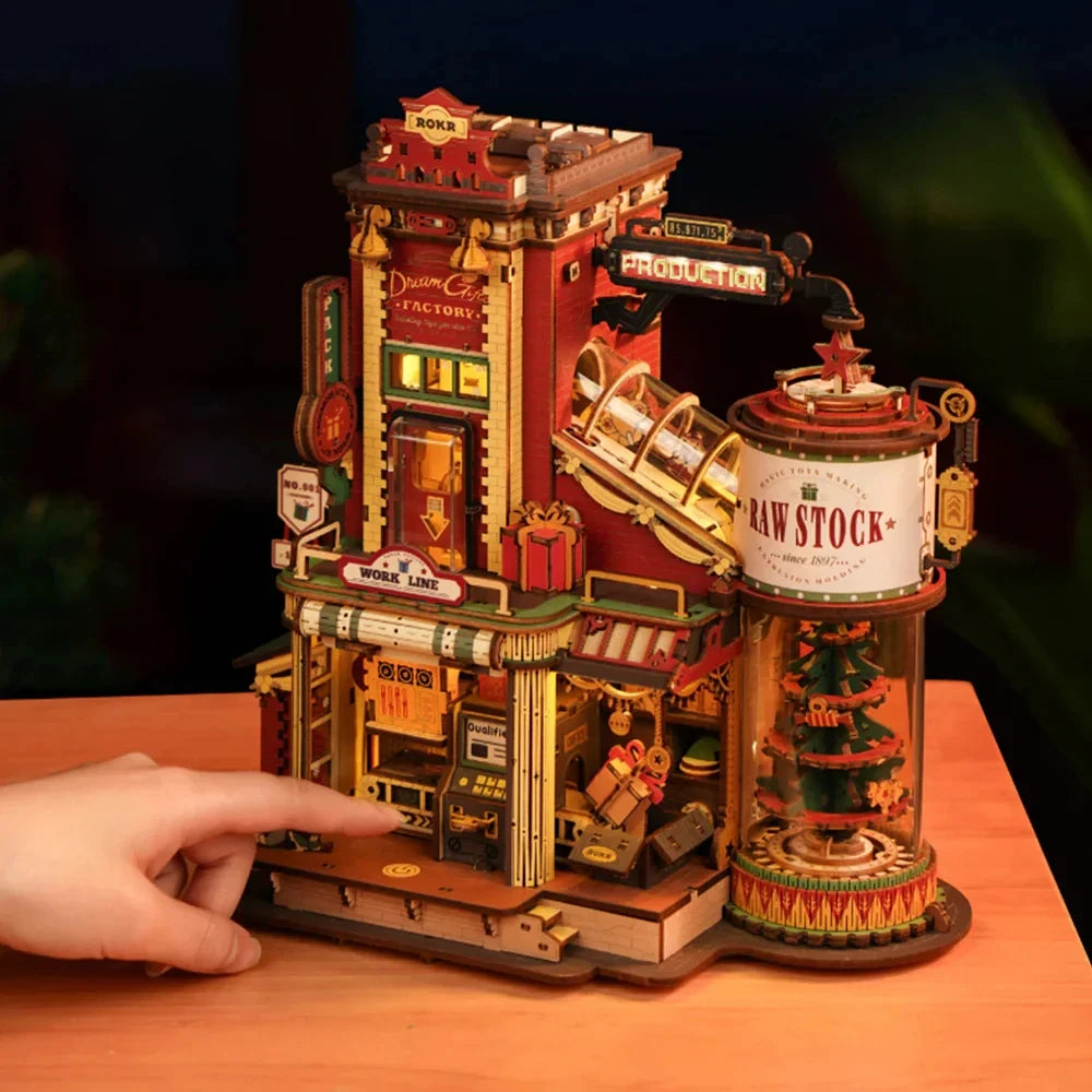 Dream gift factory 3d wooden puzzle music box christmas model diy kit for kids adults best decor girls - lga02 / china