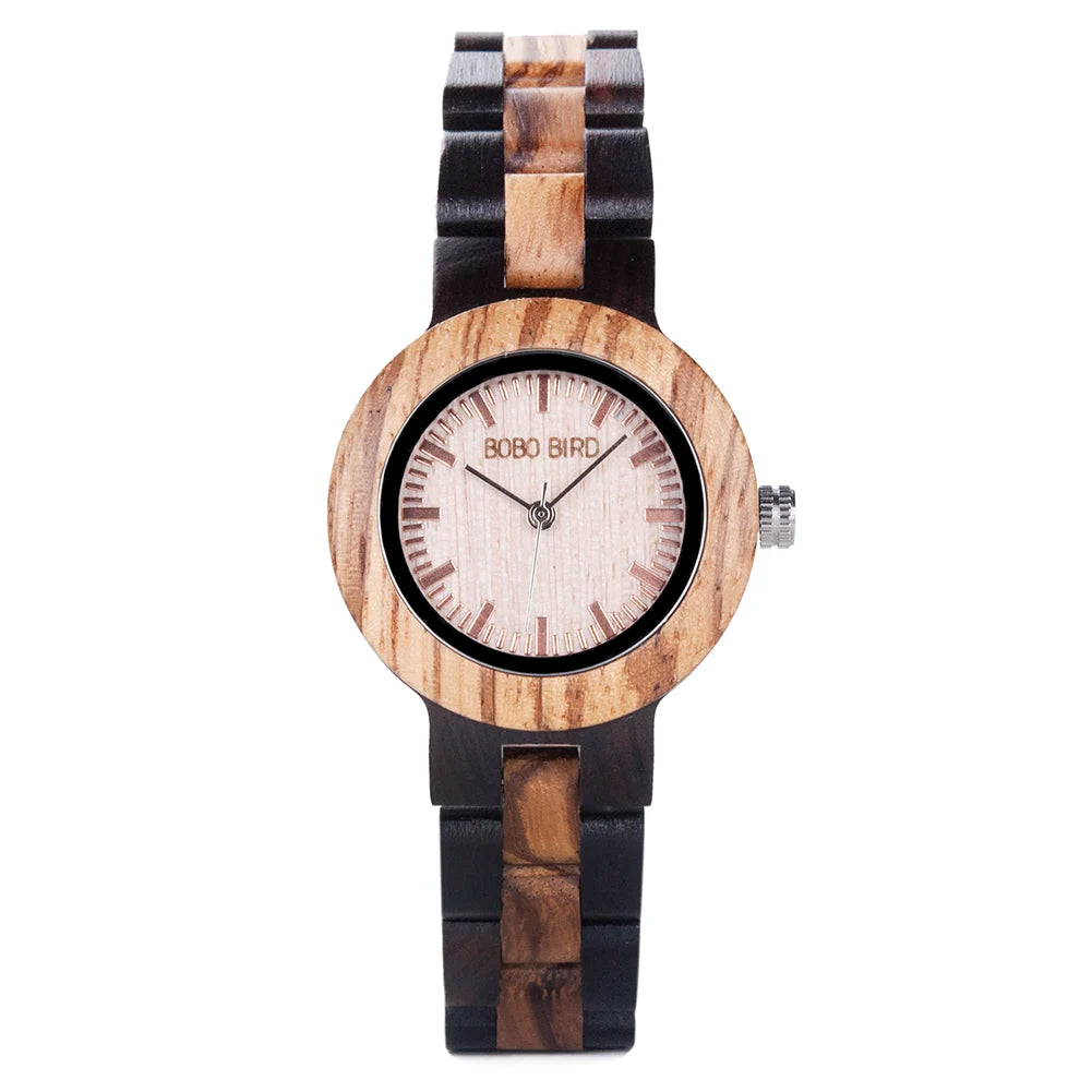 Bobo bird wooden men watch new design fashion women wristwatch luminous hand wood strap alloy clock great gift box