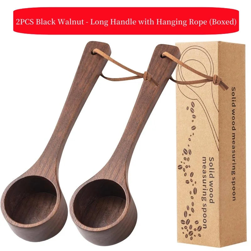 Black walnut coffee measuring spoon,solid wood spoon,several spoons,coffee milk powder quantitative spoon,gram spoon