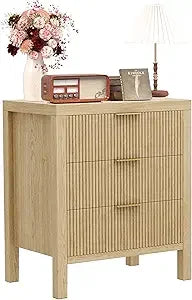 Nightstand with 6 drawers dresser and sets bedside tables mid century nightstands wide for bedroom, - natural 01