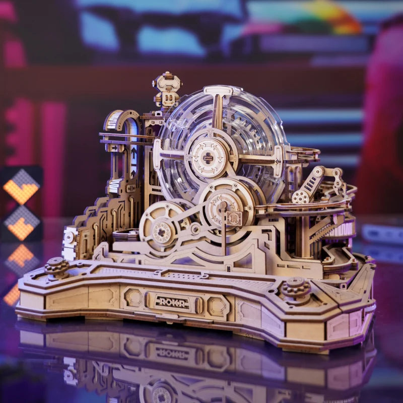 Robotime rokr gearball scramble 3d wooden puzzle rotating gear brain teaser engineering educational puzzleball