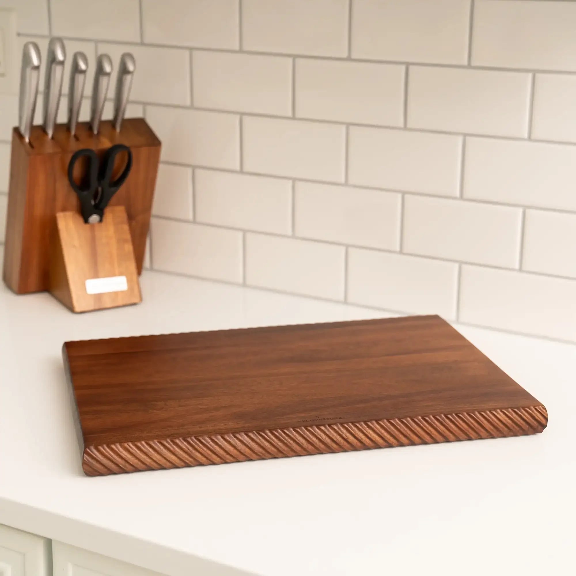 18x12 inch braided wooden butcher block cutting board for kitchen durable surface chopping slicing serving easy clean