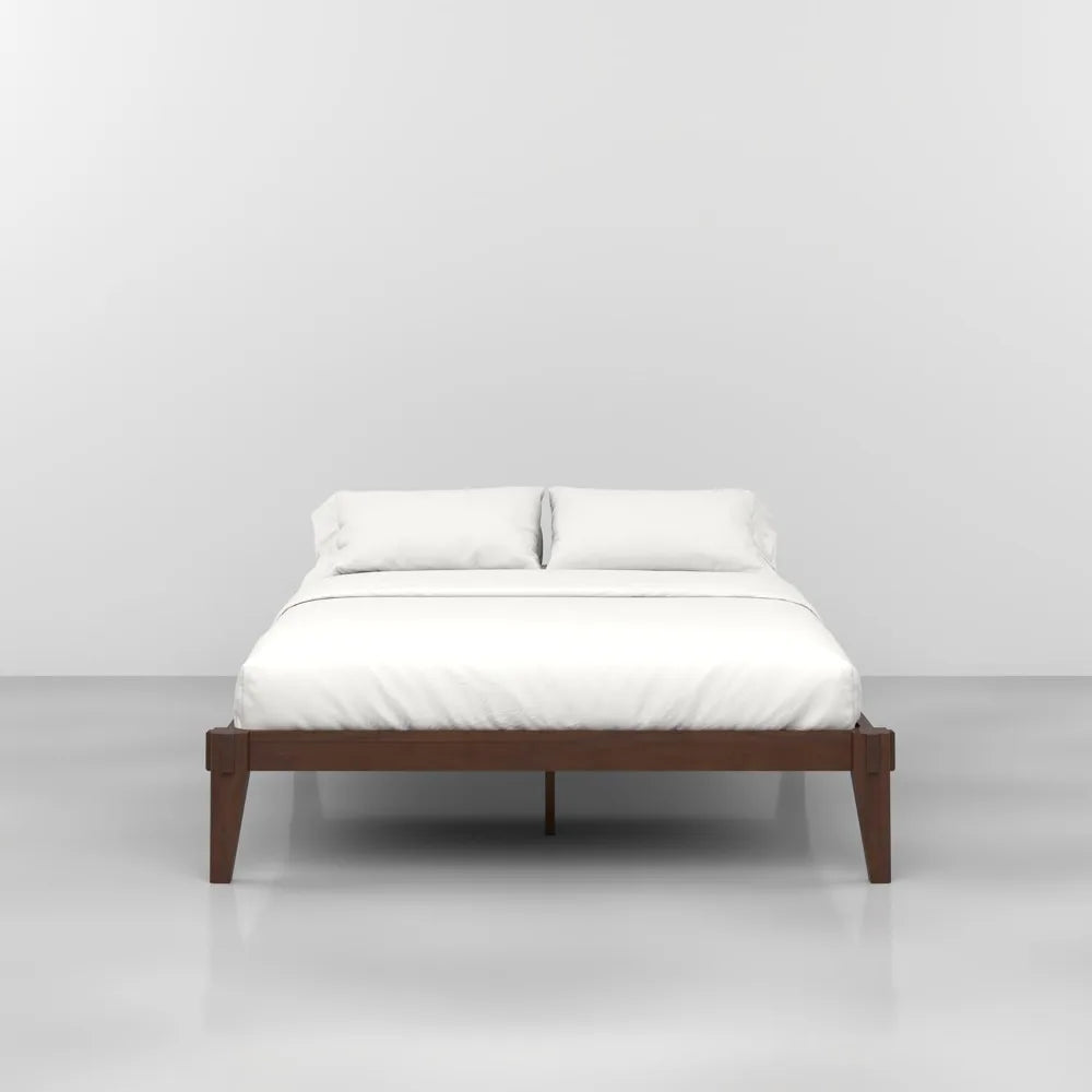 Bme chalipa 14” queen bed frame - solid wood platform - japanese joinery - slat support - no box spring neede