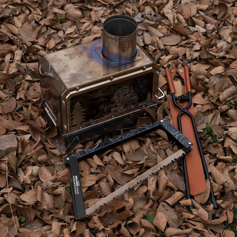 Folding saw with storage bag portable wood aluminum alloy multifunctional handsaw outdoor hiking survival tools