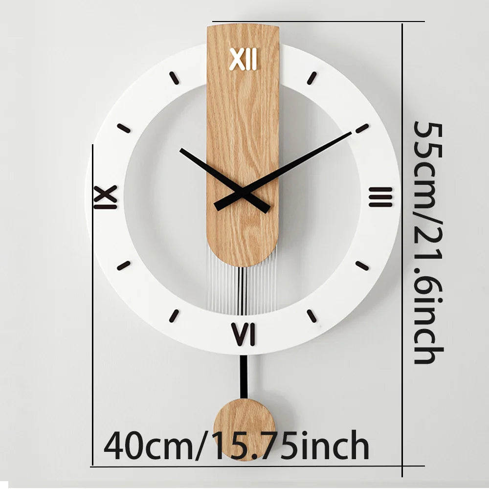 A minimalist style wall clock with no ticking sound 15.75 inches suitable for living rooms bedrooms dining and office