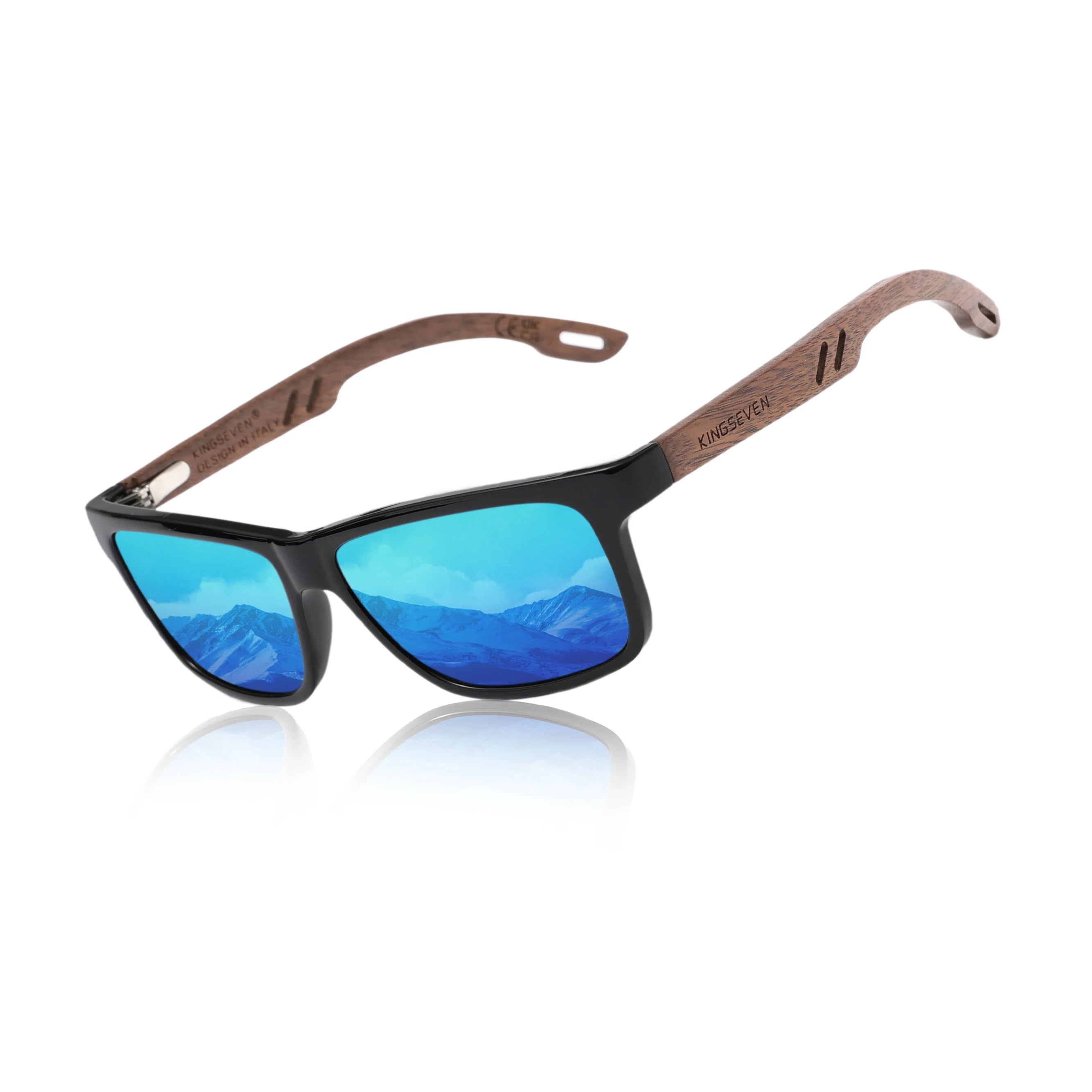 Kingseven sunglasses for men polarized walnut glasses retro man eyeglasses uva&b protection sun shades oculos gafas de