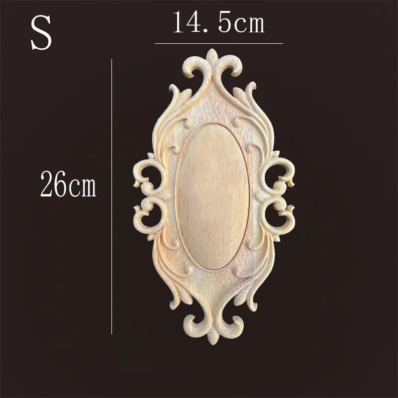 Vintage style rubber wood applique for living room cabinet easy-install onlays diy renovation upgrade furniture