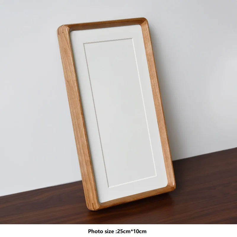 New stylish diy dual and triple grid photo frames creative solid wood tabletop display frame picture holder - cherry