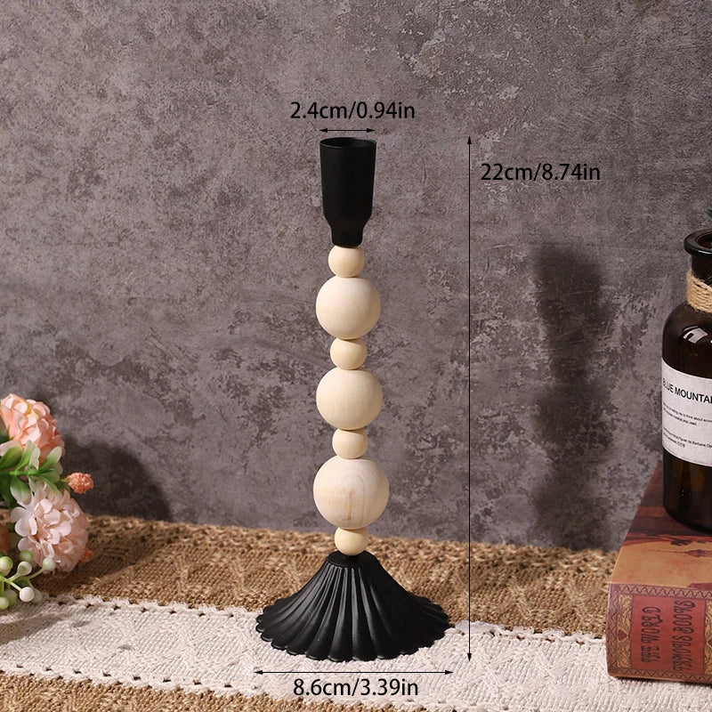 Wooden iron candle stand vintage dinner table centerpiece candlestick wedding festival home decoration photography