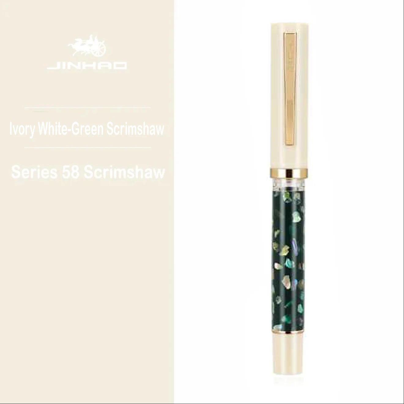 Jinhao 58 wood / scrimshaw fountain pen student f ef nib ink calligraphy stationery school office supplies - series