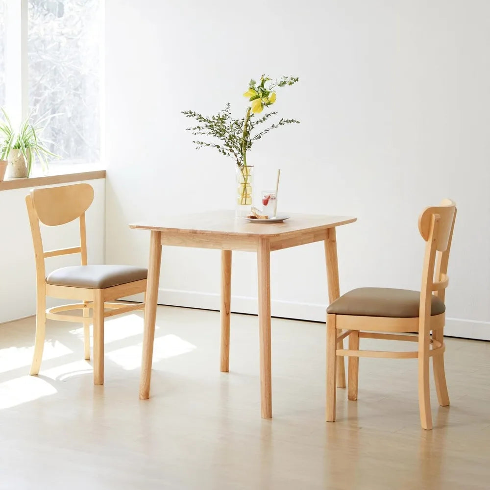 29.5’’ natural oak square wooden dining table malaysian suitable for kitchen desk - united states / natural oak