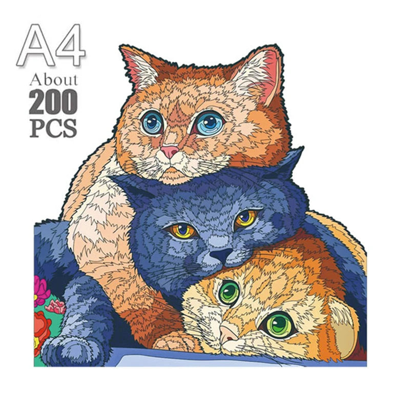 Diy wood jigsaw for kids adult dog elephant wooden animal puzzle high quality panda puzzles brain twister toys