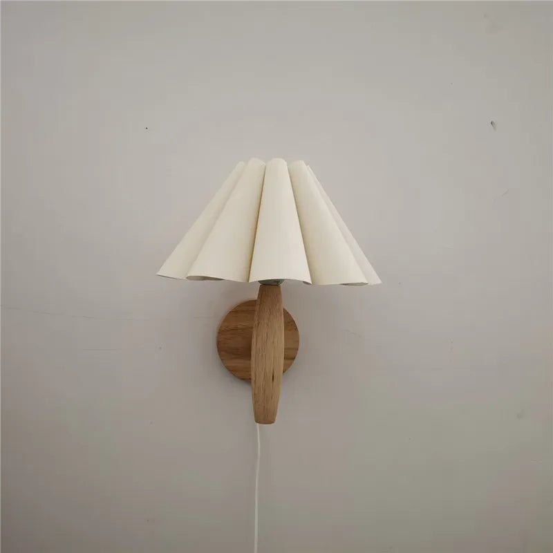 Log color wood wall lamp petal entrance corridor balcony aisle atmosphere night light bedroom bedside decorative - e
