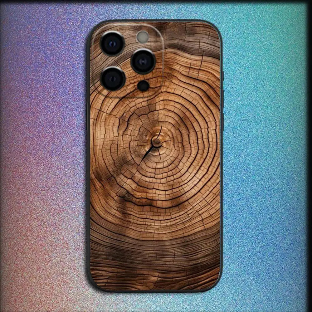 Natural wood phone case for iphone 17,16,15,14,13,12,pro,max,plus,e,se4,air,mini black cover - z6 / iphone15plus