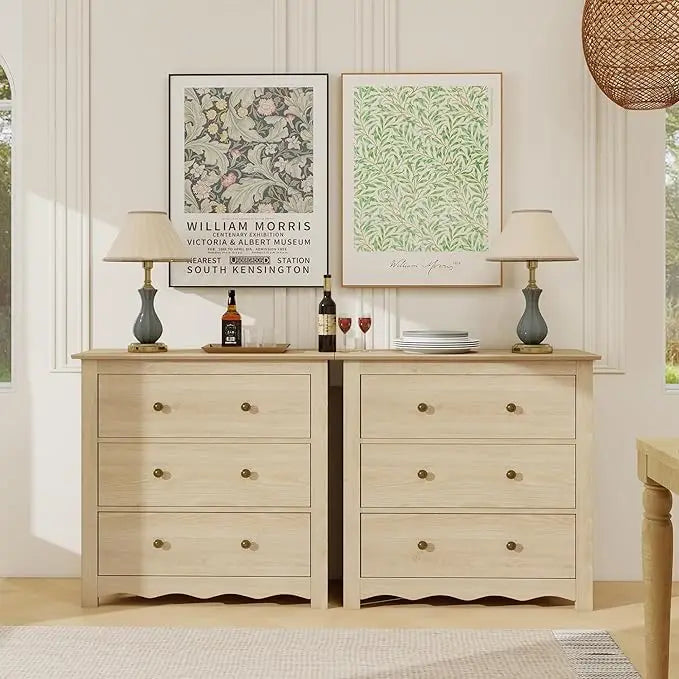 3 drawer dresser for bedroom mid century modern wooden dressers chest of drawers with handles waveform nightstand kids