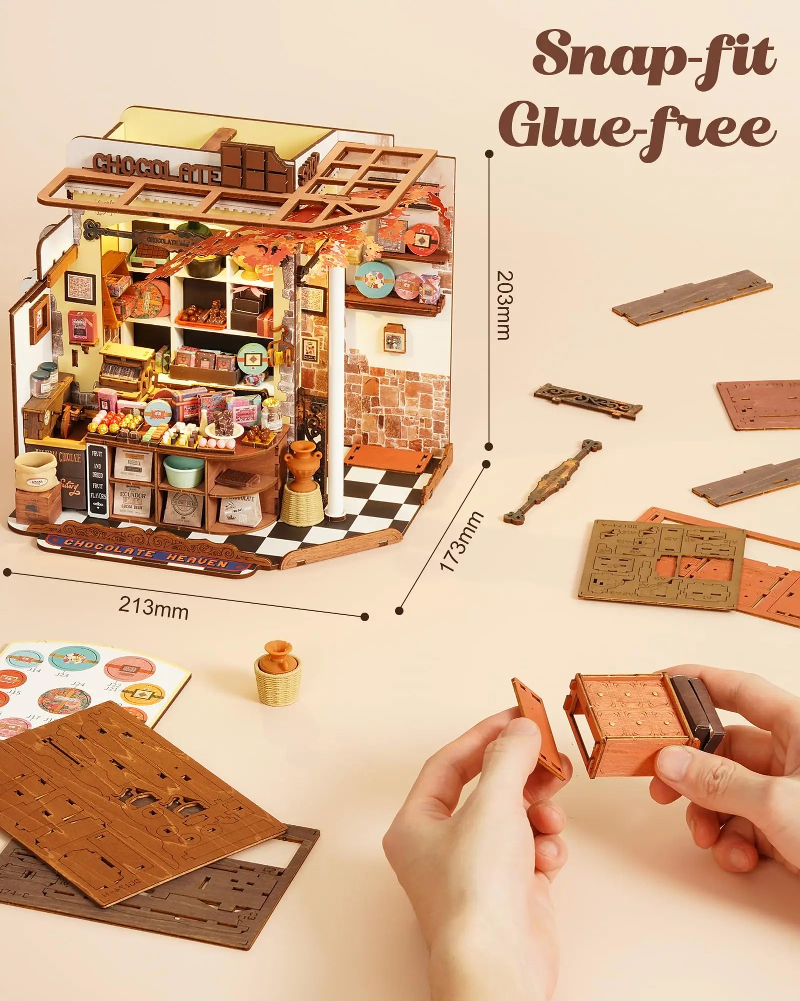 Robotime 3d wooden dollhouse kit unique gift home decoration ornament diy challenging miniature house craft for adults