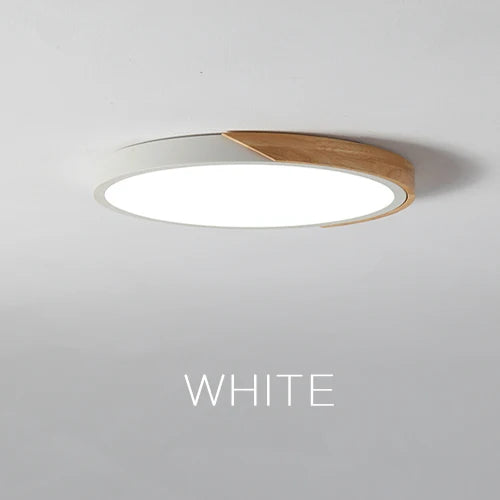 Led surface mount ceiling light modern ultra thin lighting wood lamp fixture living room home decor balcony remote