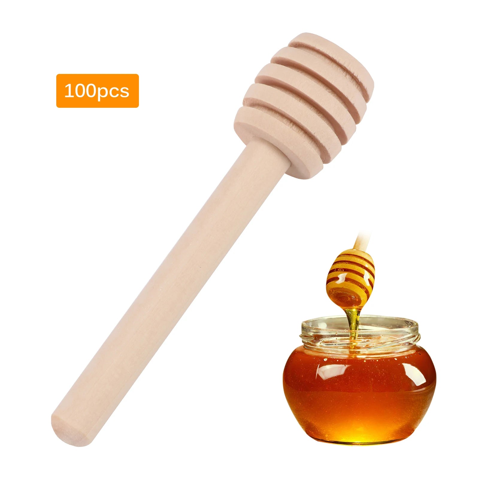 Honey stir bar mixing handle jar spoon wooden long stick kitchen tools party wedding decoration 5/25/50/100pcs