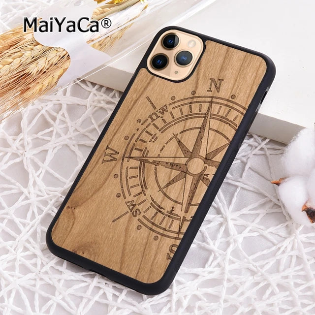 Maiyaca natural bamboo wood phone case cover for iphone 17 air 16 15 plus 11 12 13 14 pro max shell coque - 007
