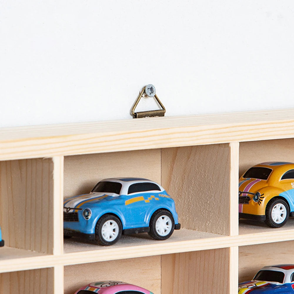 48 grids solid wood display cabinet wall mounted racks blind boxes collection box 10 layers storage shelf car model