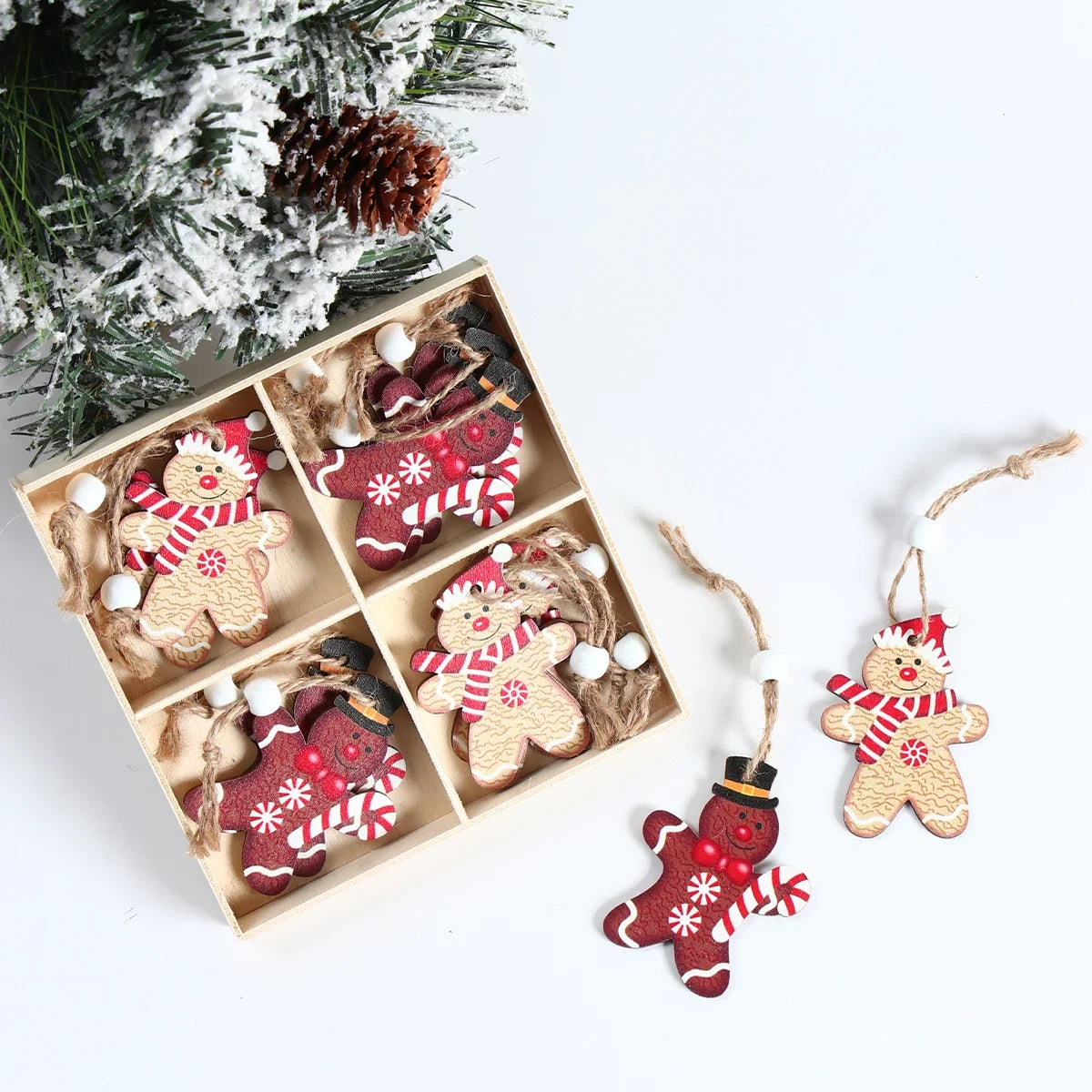 Christmas gnomes wooden pendants merry decorations for home 2025 xmas tree ornaments navidad new year gift