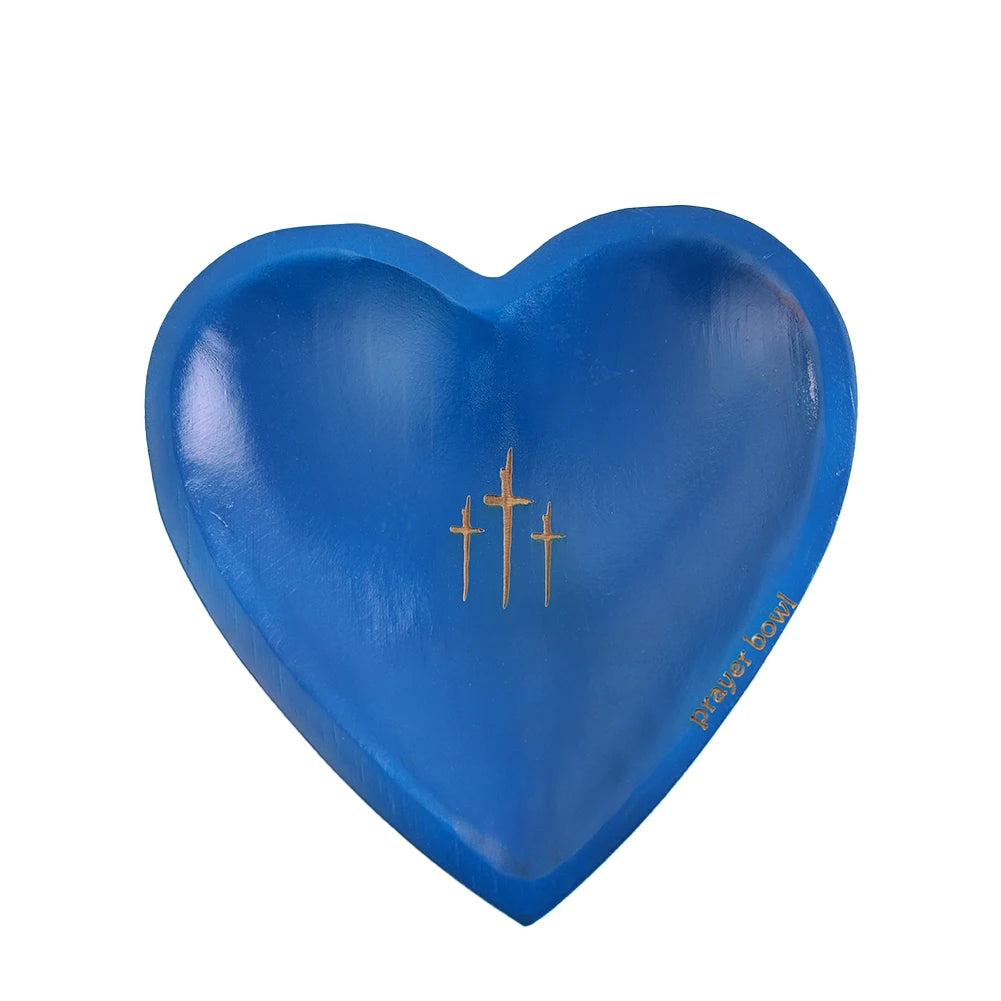 Home decor 23*23*3cm christian bowl decoration craftsmanship of wood heart shaped design thoughtful present