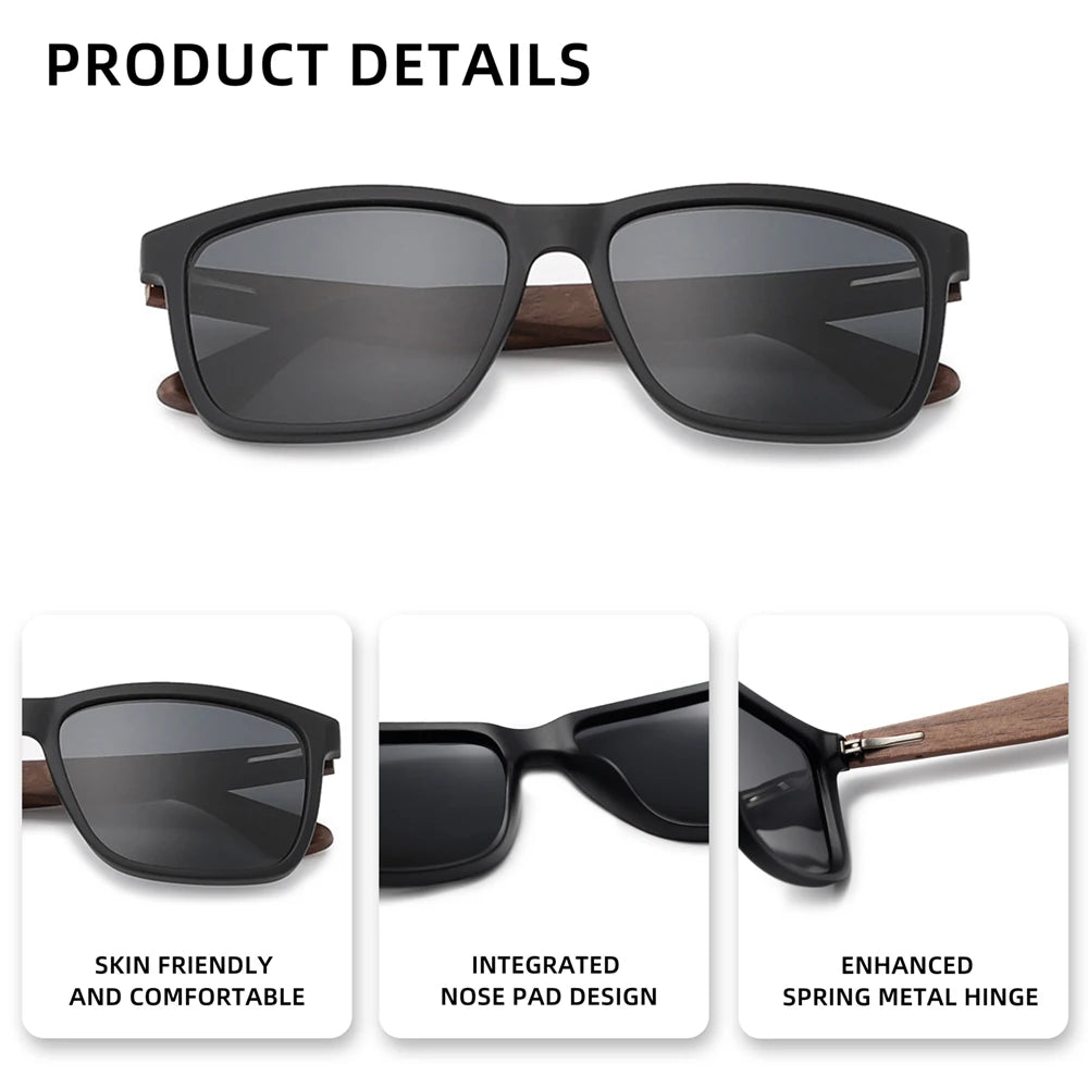 Rbsunny wood sun glasses man natural walnut sunglasses women eyeglasses polarizing uv protection eyewear