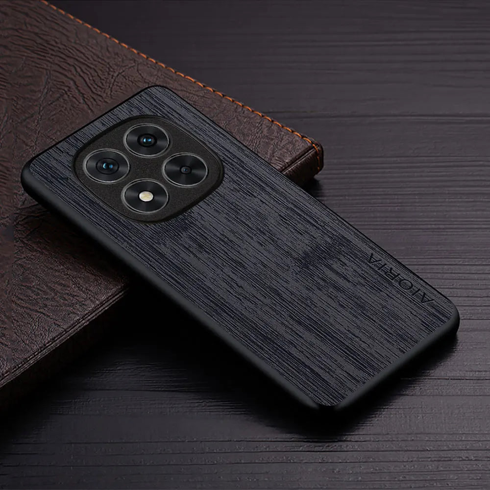 Case for xiaomi note 14 pro plus 4g 5g funda bamboo wood pattern leather new phone cover luxury coque redmi case