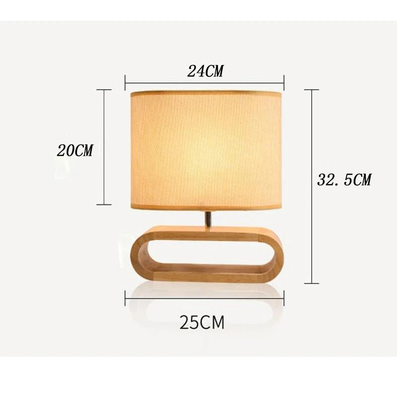 Nordic wood base table lamp cloth lampshade lights for living room bedroom bedside reading fixture e27 indoor decor