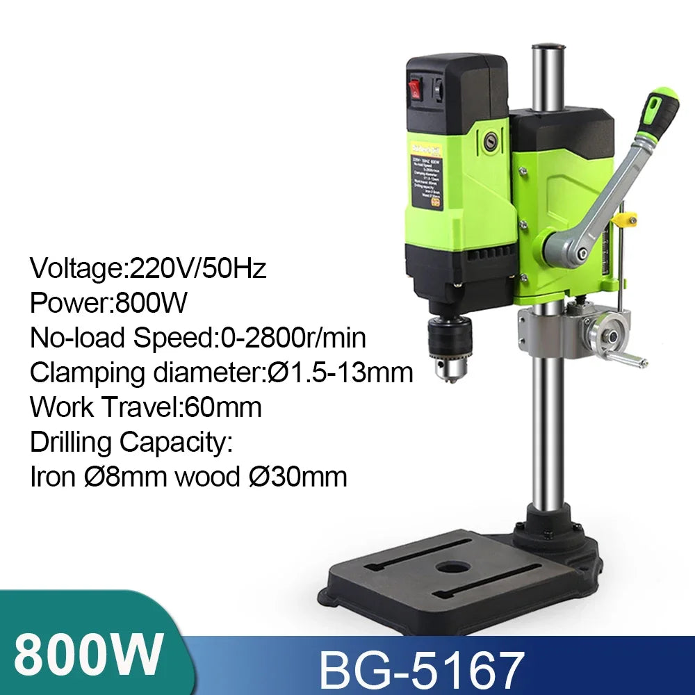 Allsome mini bench drill drilling machine variable speed chuck 1-16mm for diy wood metal electric tools - bg-5167