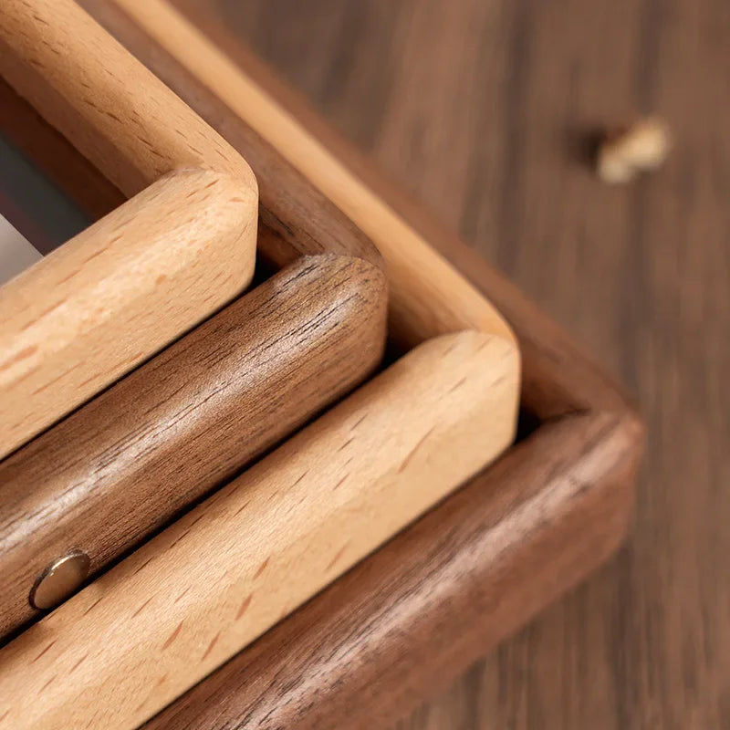 Wooden chinese style picture frame pendulum table magnetic transparent calligraphy character mounted photos